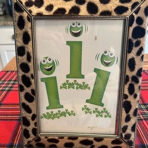 Photo Frame Plush Faux Leopard Fur 7.5” x 9.5”
